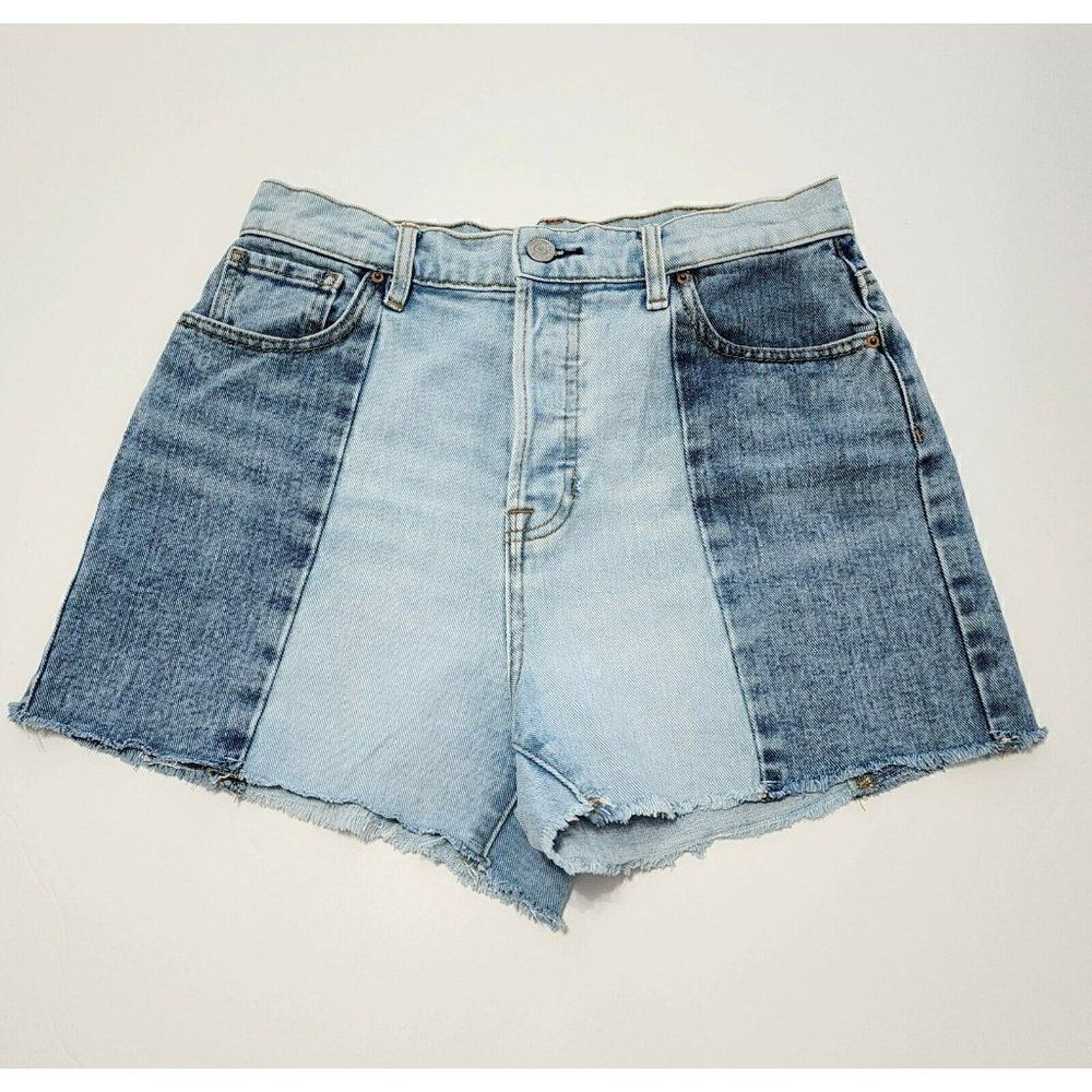 PACSUN Women's - 28- Blue Jean High Rise Icon Denim‎ Jean Shorts Pockets
